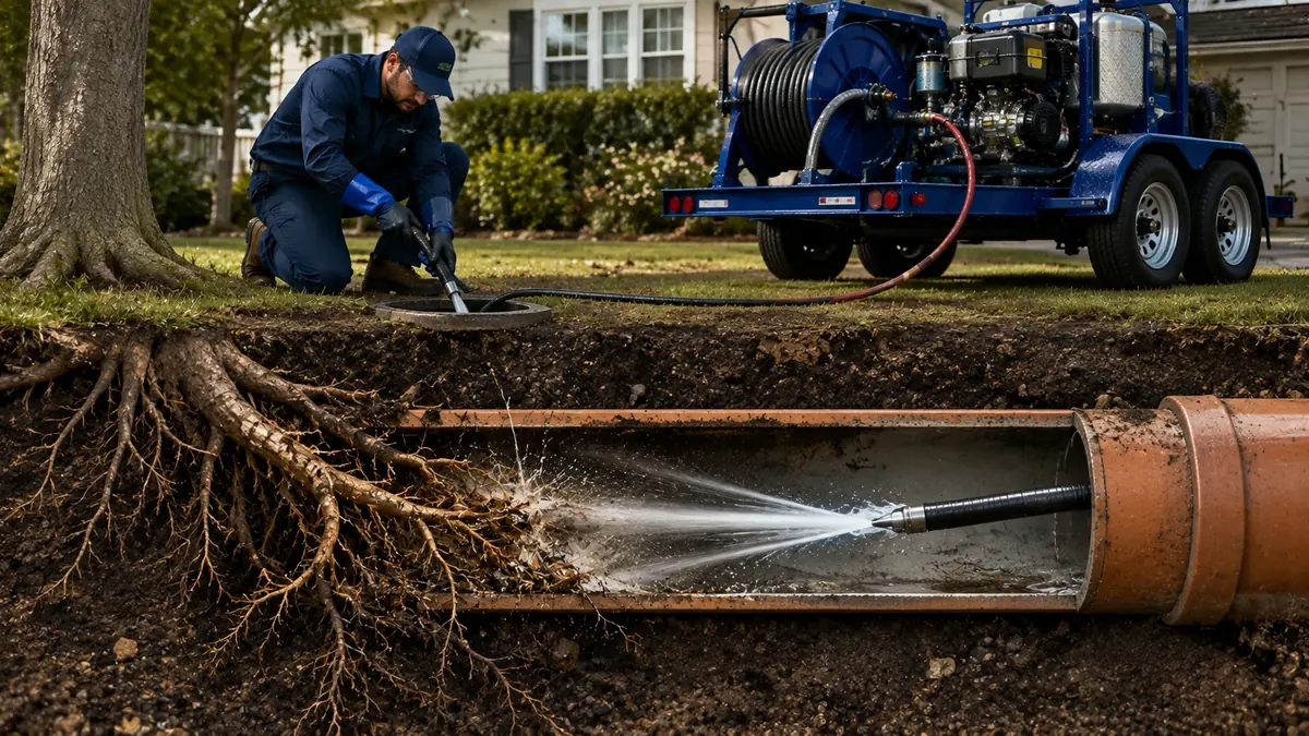 Tree Root Removal with Hydro Jetting in Frazier Park